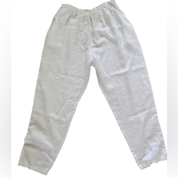 Planet by Lauren G 100% linen pull up Pants size 2, 2 pockets, elastic waist - Picture 1 of 9